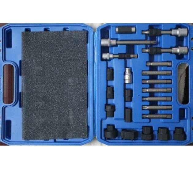 ZKTOOL 30 Piece Alternator Pulley kit,Generator Pulley Removal Tool kit,Makes The Process of disassembling The flywheel Generator on or Under The Vehicle Simple.